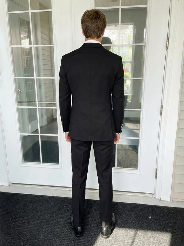 Men's Mandarin Collar Single Breasted Three-Button 2 Pieces Wedding Prom Suits
