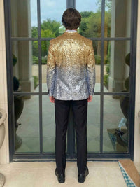 Men's Sequins Peak Lapel Single Breasted One-Button 2 Pieces Wedding Prom Suits