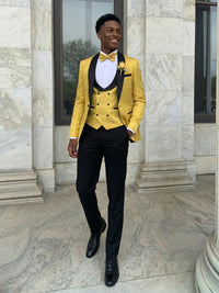 Men's Jacquard 3 Pieces Single Breasted One-Button Shawl Lapel Party Prom Suits