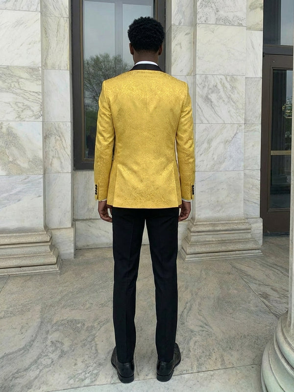 Men's Jacquard 3 Pieces Single Breasted One-Button Shawl Lapel Party Prom Suits