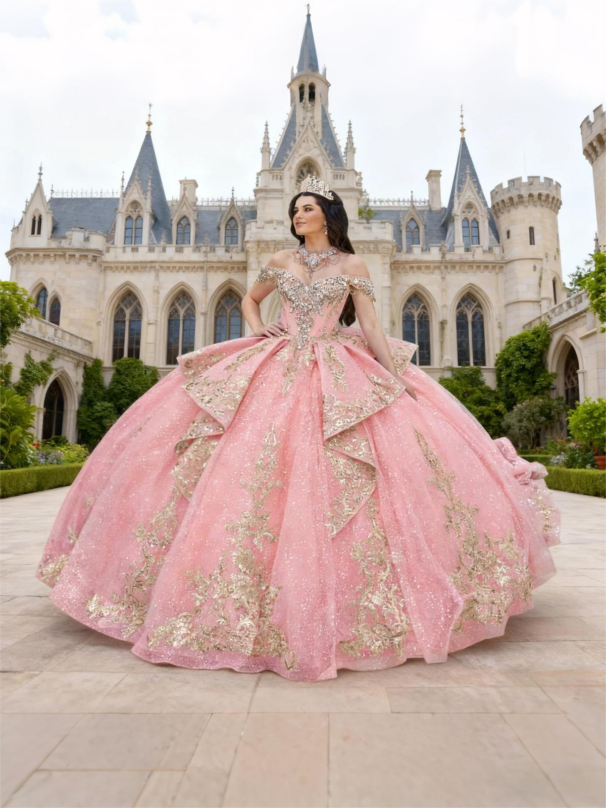 Ball Gowns Tulle Corset Princess Quinceanera Dress for 15th Birthday Photoshoot