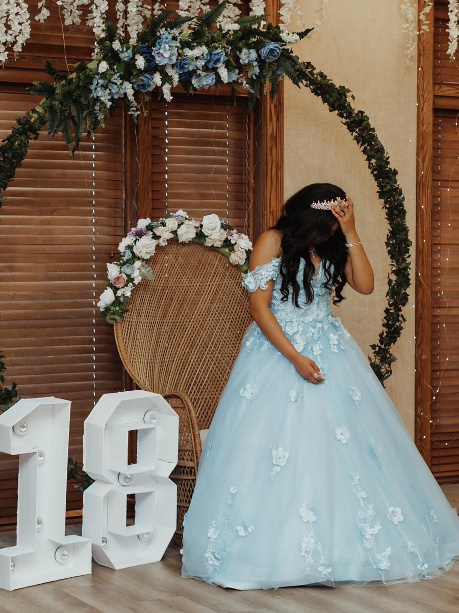Ball Gowns Rhinestone Corset Princess Empire Waist Quinceanera Dress for 15th Birthday