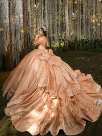 Ball Gowns Bow Princess Empire Waist Quinceanera Dress for 15th Birthday Photoshoot