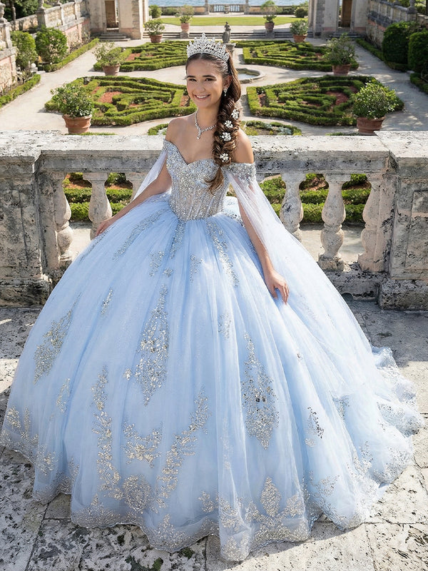 Off Shoulder Tulle Princess Dress for 15th Birthday Photoshoot Quinceanera Dress