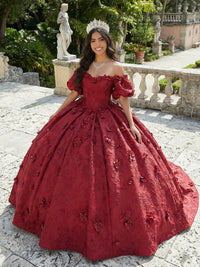 Sparkly Glitter Quinceanera Dress 3D Flower Ball Gowns for Photoshoot for Princess Sweet 15