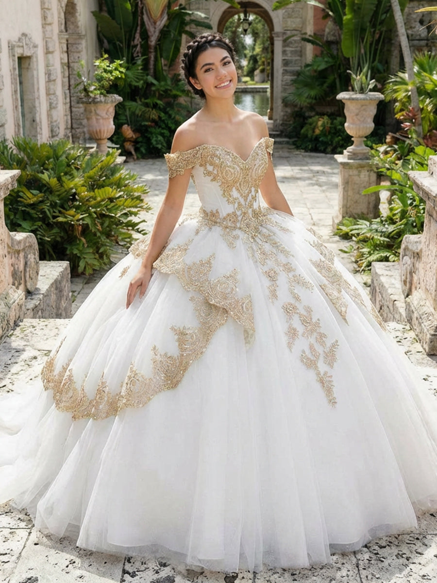 Tulles Quinceanera Dress Off Shoulder Photoshoot for Princess Gowns Sweet 15