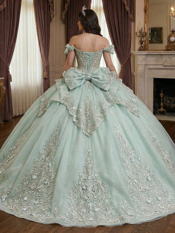 Tulles Laces Quinceanera Dresses Floral Ball Gowns for Photoshoot for Princess Sweet 15