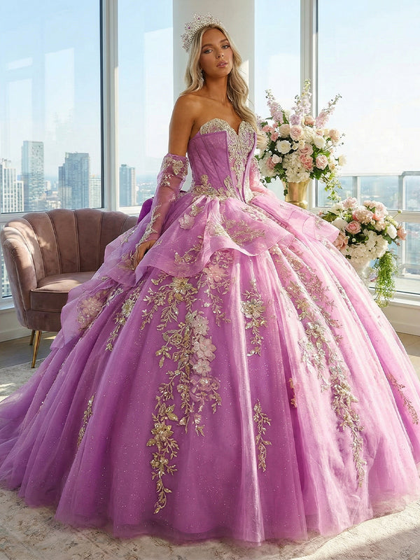 Tulles Quinceanera Dresses Tiered Ball Gowns Photoshoot for Princess Sweet 15