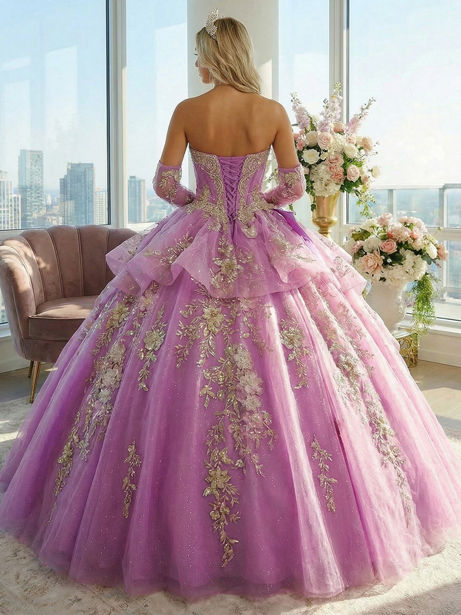 Tulles Quinceanera Dresses Tiered Ball Gowns Photoshoot for Princess Sweet 15