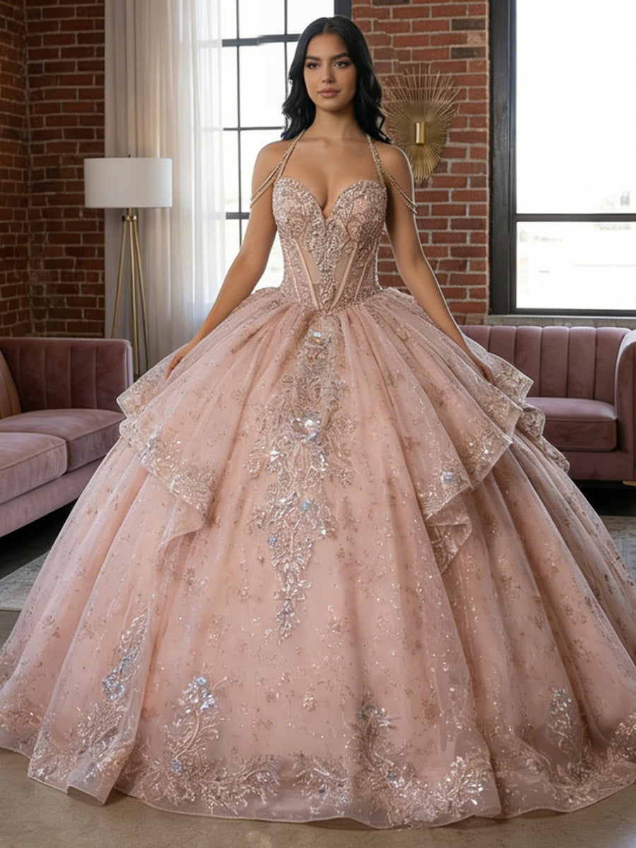 Laces Strapless Quinceanera Dresses for Photoshoot Princess Gowns Sweet 15
