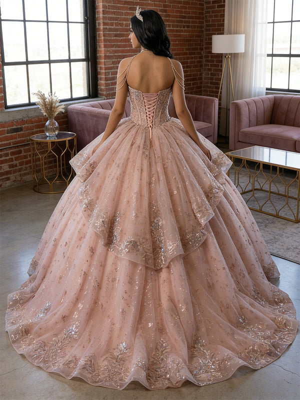 Laces Strapless Quinceanera Dresses for Photoshoot Princess Gowns Sweet 15