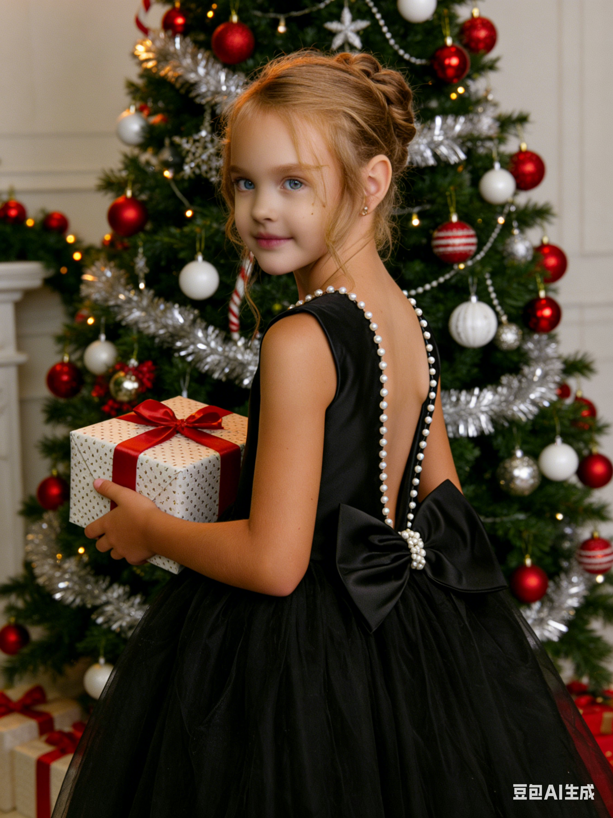 Elegant Flower Girl Dress Sleeveless A Line Formal Gown with Pearl Accents and Bow Detail for Weddings Parties Pageants and Special Occasions