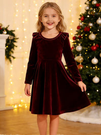 Elegant Long Sleeve Flower Girl Dress with Criss Cross Back and Bow Detail for Weddings Holidays Parties and Special Occasions