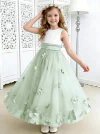 Flower Girl Dress with 3D Petal Tulle Skirt for Weddings Formal Events and Special Occasions