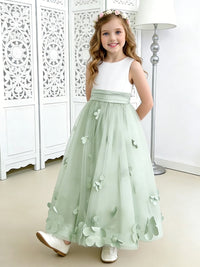Flower Girl Dress with 3D Petal Tulle Skirt for Weddings Formal Events and Special Occasions