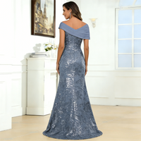 Tulle Long Lace AppliqueV Neck Mother of the Bride Dresses for Women