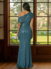 Glitter Tulle One Shoulder Mother of the Bride Dresses