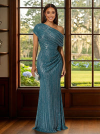 Glitter Tulle One Shoulder Mother of the Bride Dresses