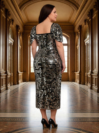 Sequin Square Neck Mermaid Mother of the Bride Dresses