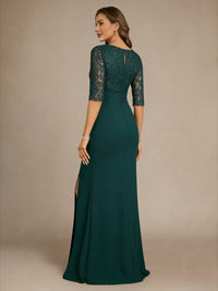 V Neck Satin Mermaid Lace Appliques Mother of the Bride Dresses