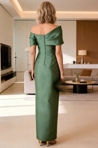 One Shoulder Satin Sheath Short Sleeves Mother of the Bride Dresses