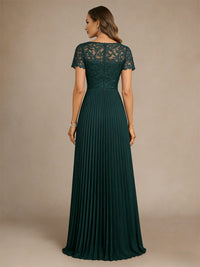 Short Sleeves Mother of the Bride Dresses with Lace Appliques