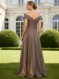 Glitter Satin Off the Shoulder Mother of the Bride Dresses