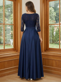 Round Neck Satin Mother of the Bride Dresses