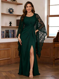Round Neck Chiffon Mother of the Bride Dresses with Jackets