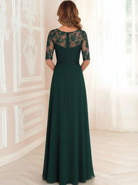 Round Neck Lace Appliques Mother of the Bride Dresses