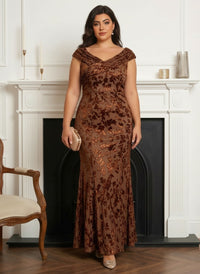 V Neck Chiffon Lace Appliques Mother of the Bride Dresses