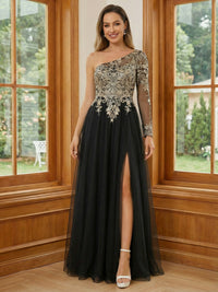 One Shoulder Long Sleeves Mother of the Bride Dresses