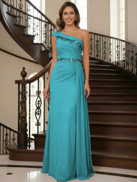 One Shoulder Chiffon Mother of the Bride Dresses