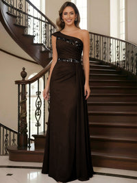 One Shoulder Chiffon Mother of the Bride Dresses