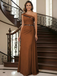 One Shoulder Chiffon Mother of the Bride Dresses