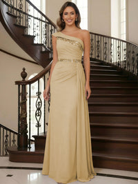 One Shoulder Chiffon Mother of the Bride Dresses