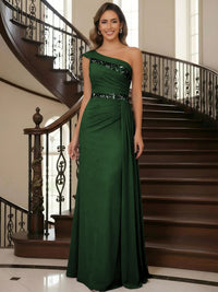 One Shoulder Chiffon Mother of the Bride Dresses