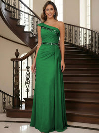 One Shoulder Chiffon Mother of the Bride Dresses