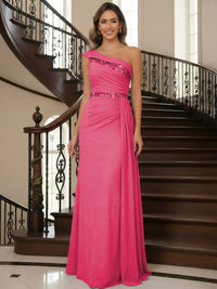 One Shoulder Chiffon Mother of the Bride Dresses
