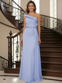 One Shoulder Chiffon Mother of the Bride Dresses