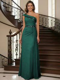 One Shoulder Chiffon Mother of the Bride Dresses