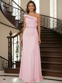 One Shoulder Chiffon Mother of the Bride Dresses