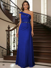 One Shoulder Chiffon Mother of the Bride Dresses
