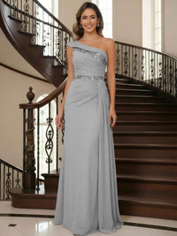 One Shoulder Chiffon Mother of the Bride Dresses