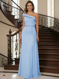 One Shoulder Chiffon Mother of the Bride Dresses