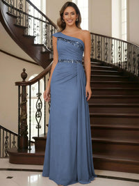 One Shoulder Chiffon Mother of the Bride Dresses