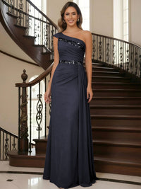 One Shoulder Chiffon Mother of the Bride Dresses
