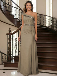 One Shoulder Chiffon Mother of the Bride Dresses
