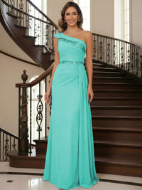 One Shoulder Chiffon Mother of the Bride Dresses