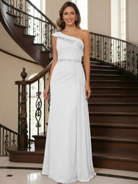 One Shoulder Chiffon Mother of the Bride Dresses